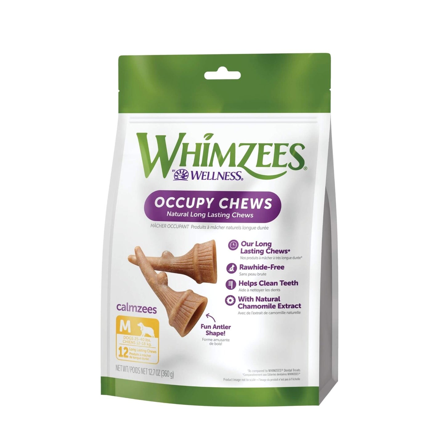 Whimzees Occupy Calmzees Chews Antlers Value Bag Medium 12pk