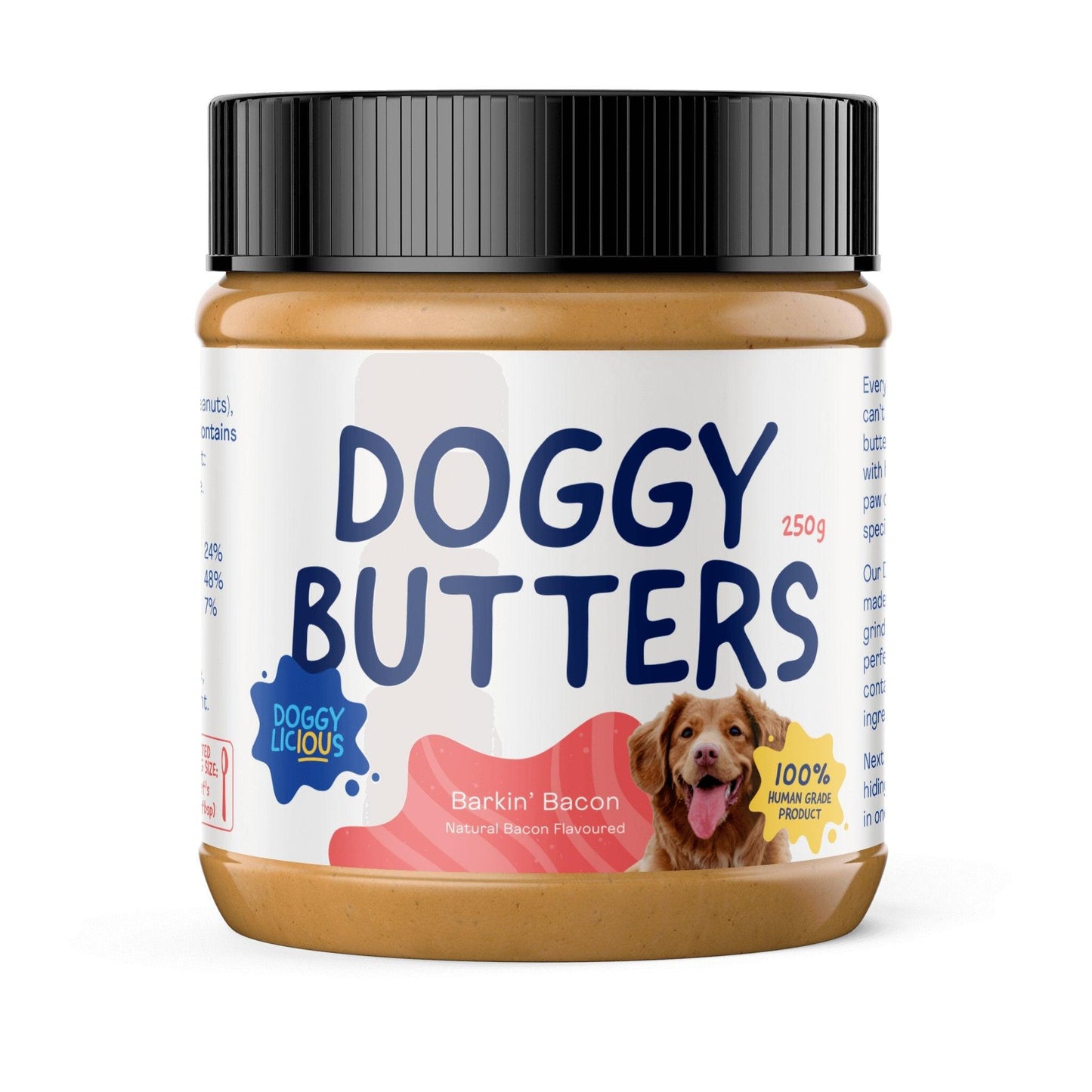 Doggylicious Barkin Bacon Doggy Peanut Butter 250g