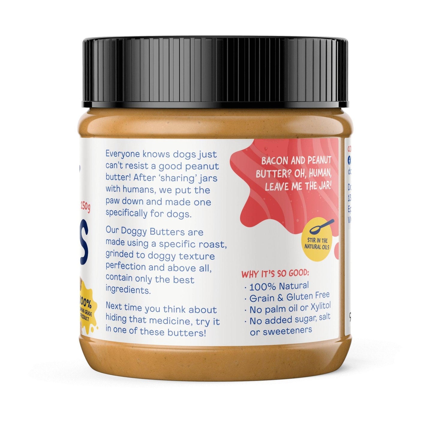 Doggylicious Barkin Bacon Doggy Peanut Butter 250g