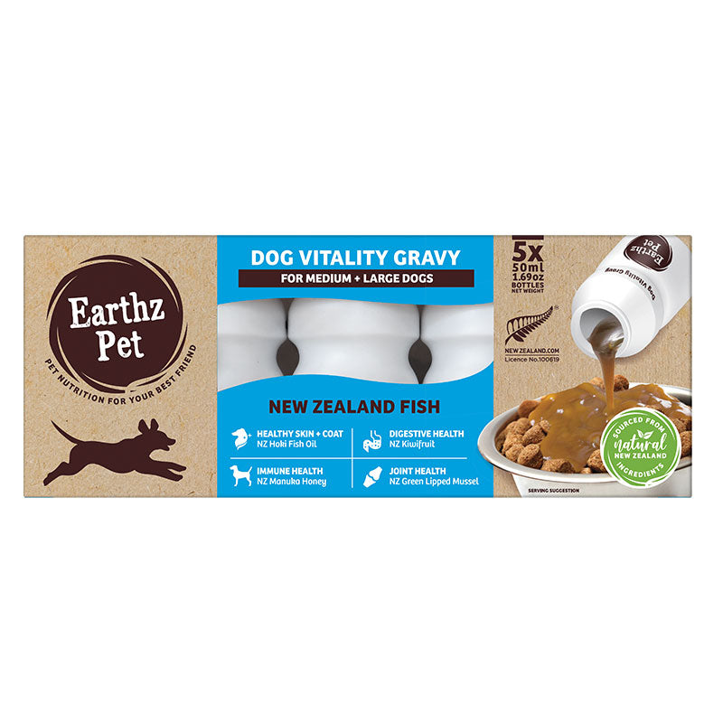 Earthz Pet Vitality Gravy Dog Large Nz Fish 5x50ml