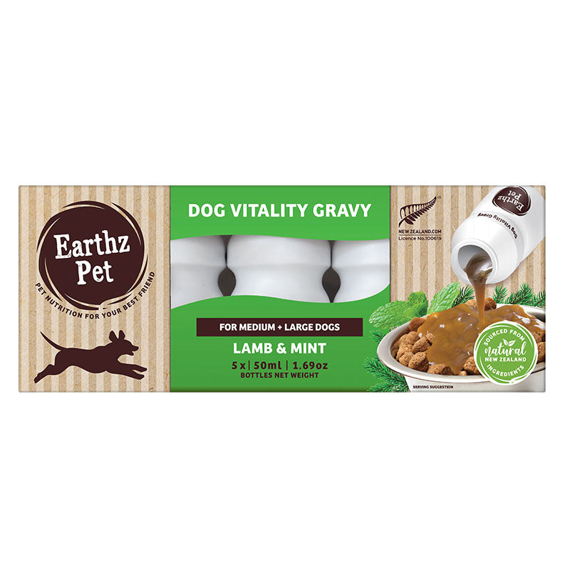 Earthz Pet Vitality Gravy Dog Large Mint And Lamb 5x50ml