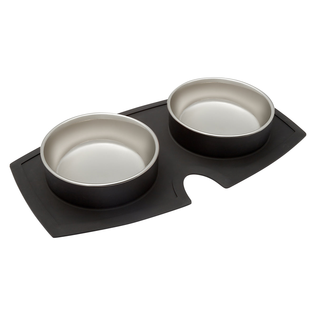 Buddy & Belle Double Silicone Dog Bowls Grey