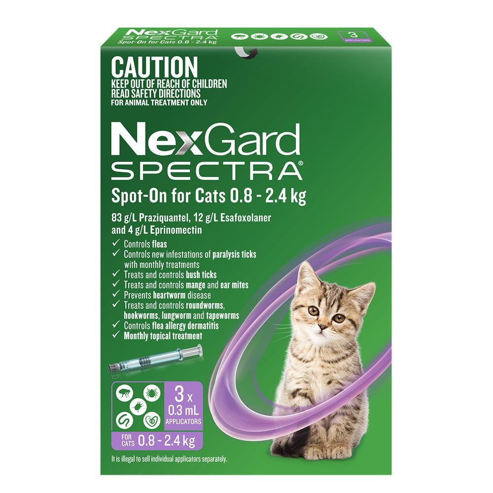 NexGard Spectra Spot-On for Cats & Kittens 0.8-2.4kg
