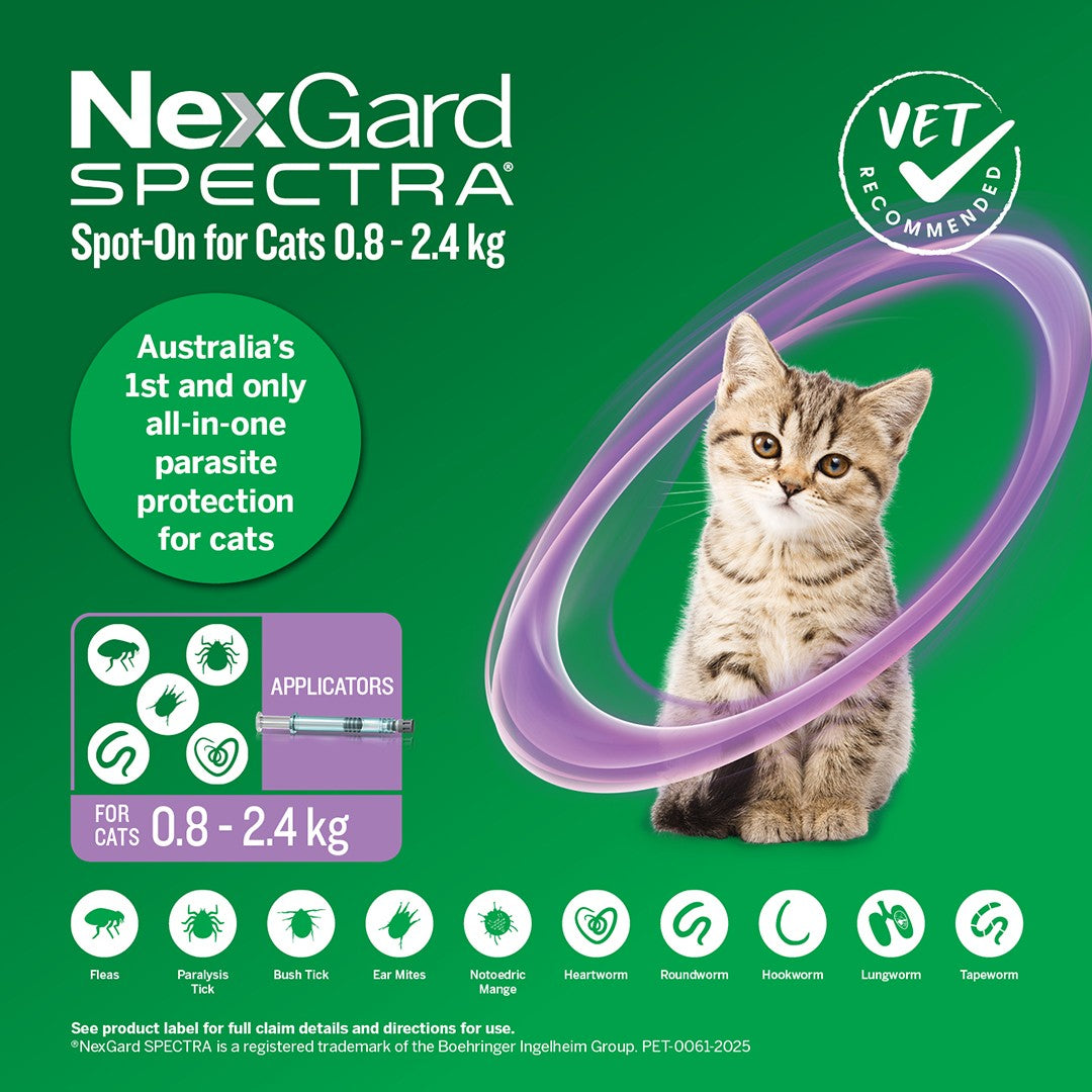 NexGard Spectra Spot-On for Cats & Kittens 0.8-2.4kg