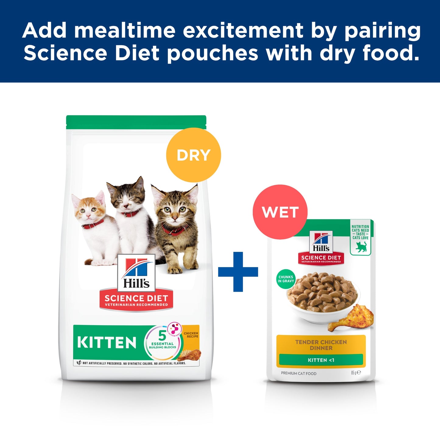 Hill’s Science Diet Favourite Selection Variety Pack Pouches Wet Kitten Food 12x85g