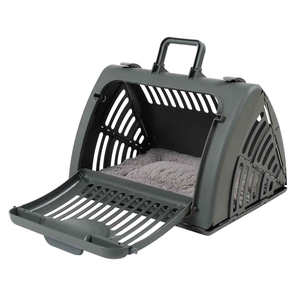 Lexi & Me Collapsible Cat Carrier with Mat Charcoal