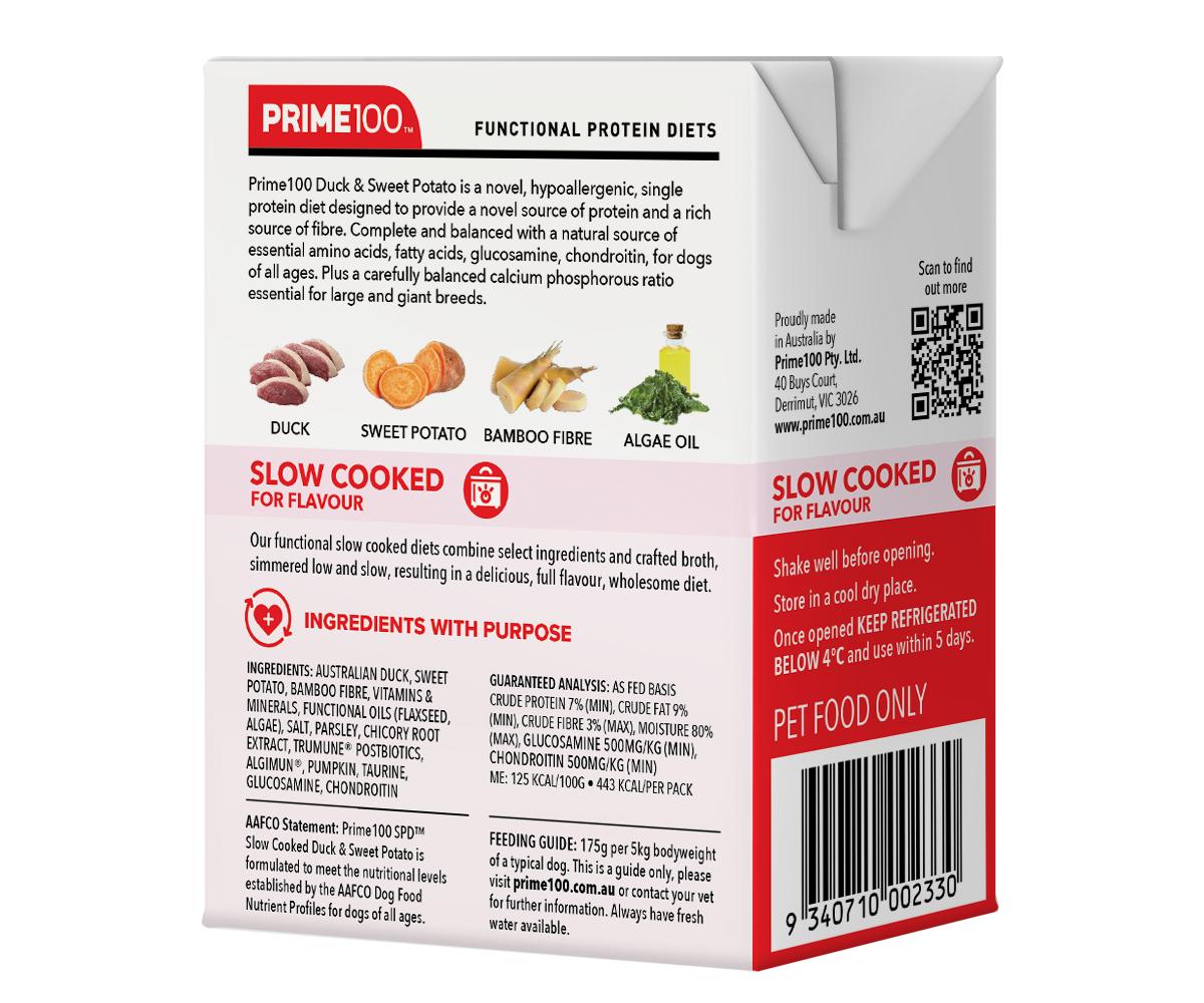 Prime100 SPD Slow Cooked Duck & Sweet Potato Wet Dog Food