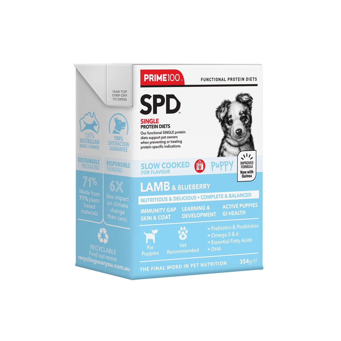 Prime100 SPD Slow Cooked Lamb and Blueberry Puppy Wet Dog Food