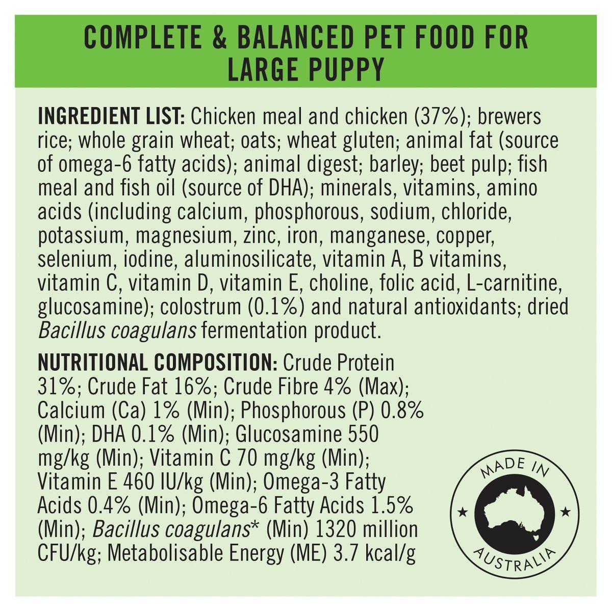 Pro Plan Large Breed Puppy Chicken Formula with Colostrum & Probiotic Dry Dog Food