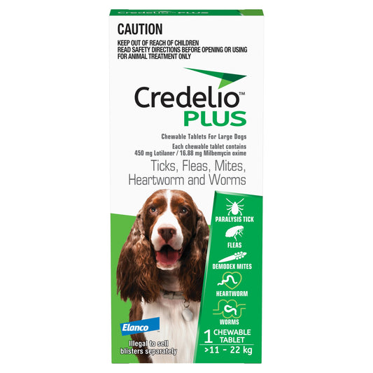 Credelio PLUS Chewable Tablets For Large Dogs 11-22kg
