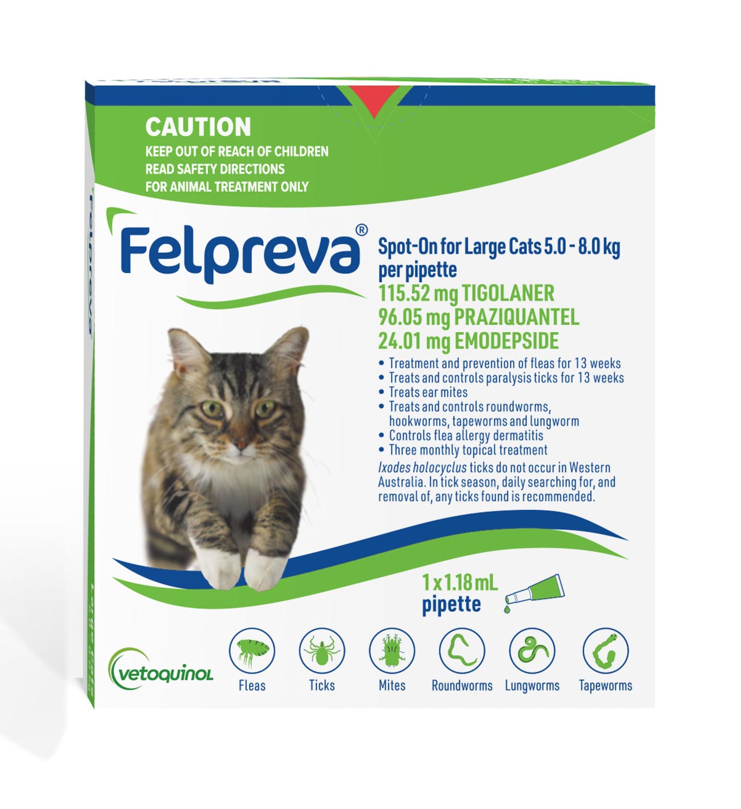 Felpreva Spot On Solution For Large Cats 5-8kg