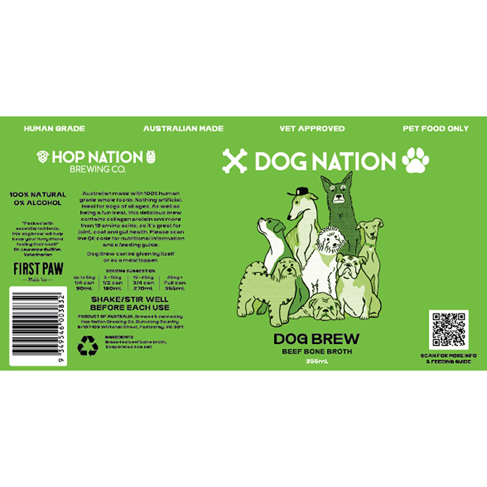 Dog Nation Dog Beer Beef Bone Broth Dog Treat