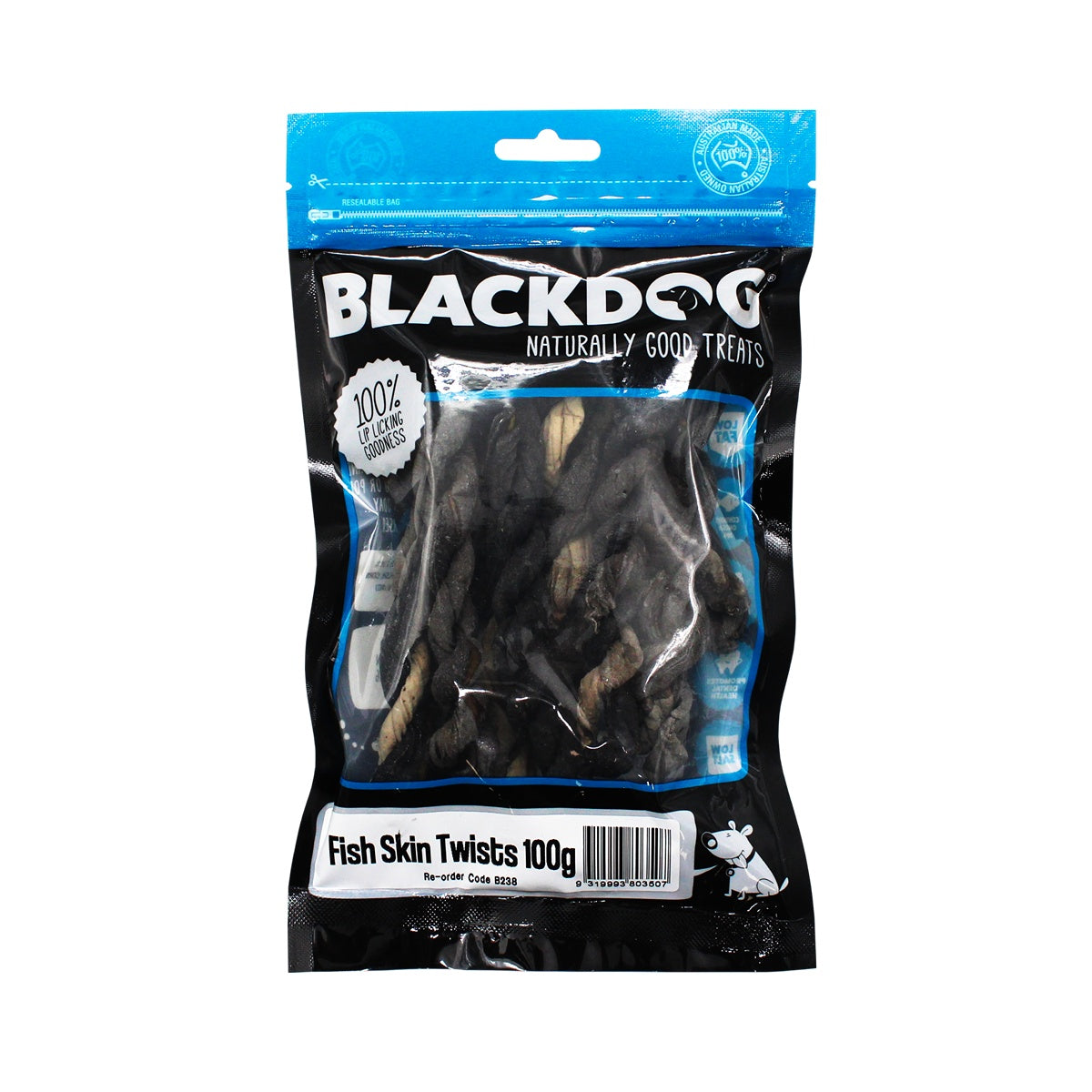 Blackdog Fish Skin Twists Dog Treats