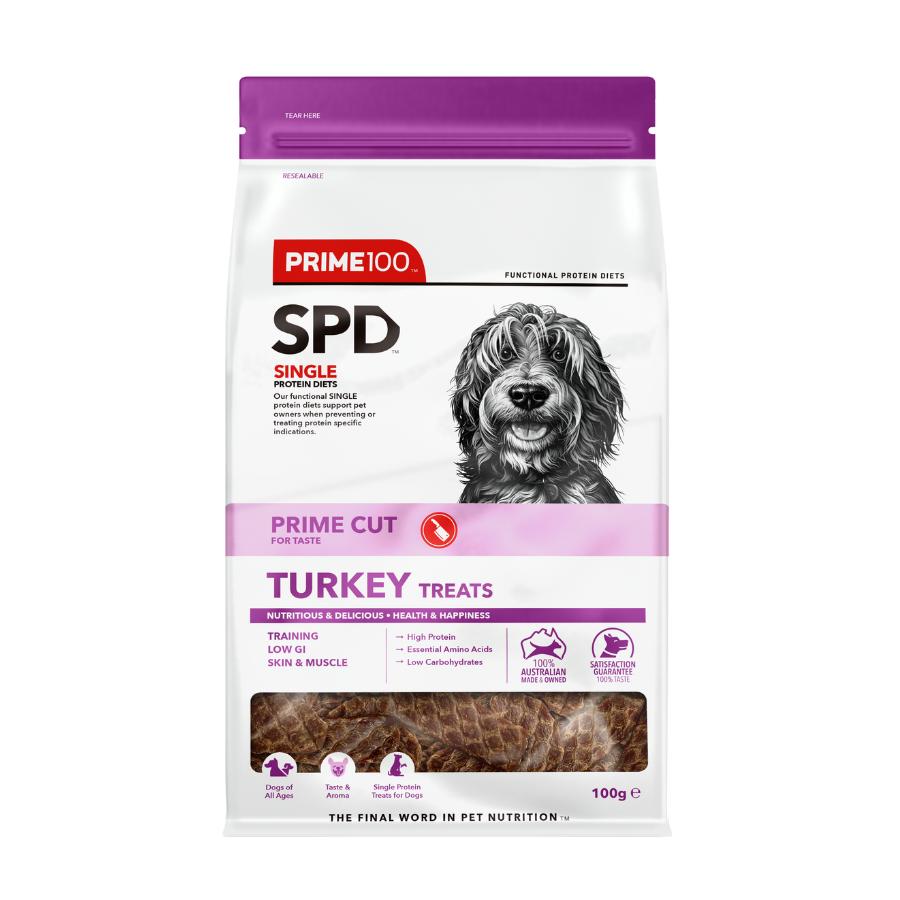 Prime100 SPD Prime Cut Turkey Dog Treats 100g