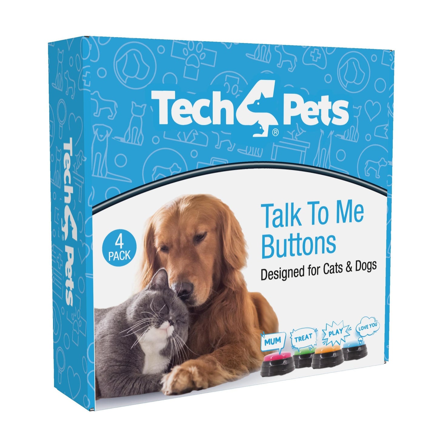 Tech 4 Pets Talk & Communicate Buttons 4 Pack