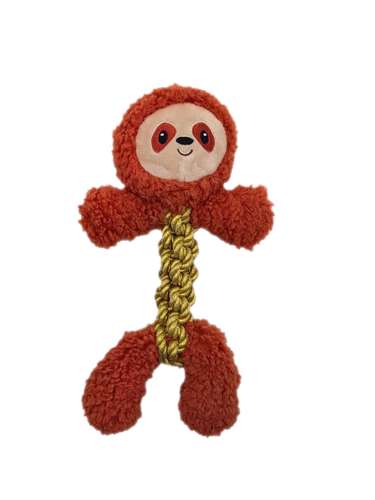 Bark-A-Boo Winter Woodland Rope Twist Sloth Dog Toy