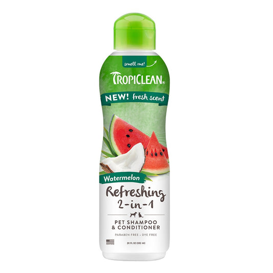 TropiClean Watermelon Refreshing 2-in-1 Shampoo and Conditioner, 592ml