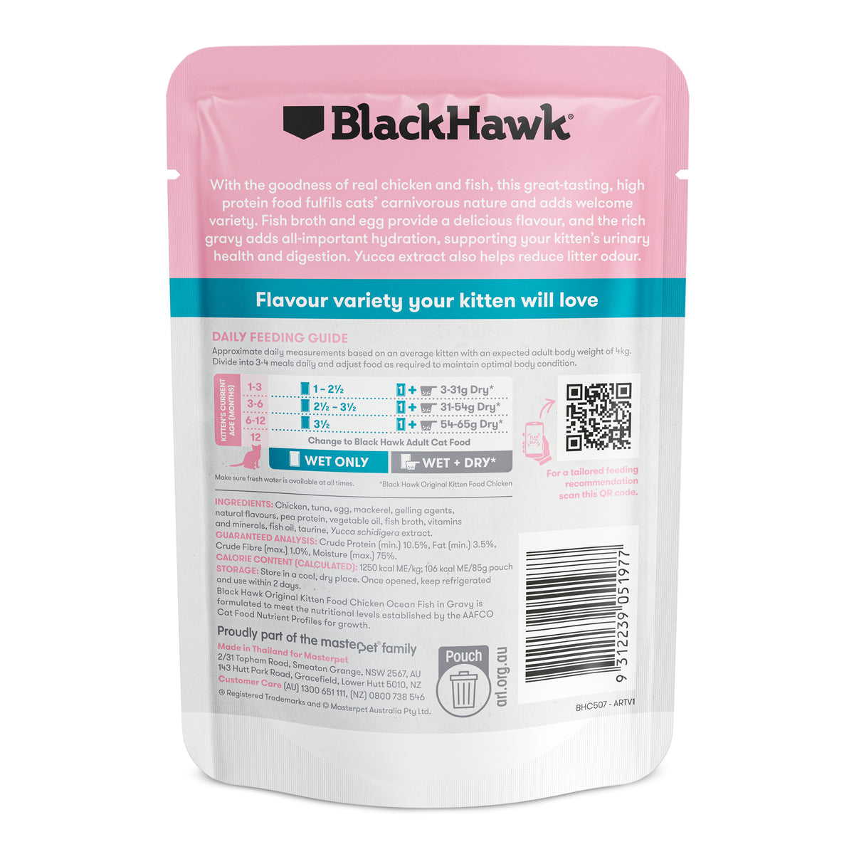 Black Hawk Original Kitten Food Chicken Oceanfish in Gravy
