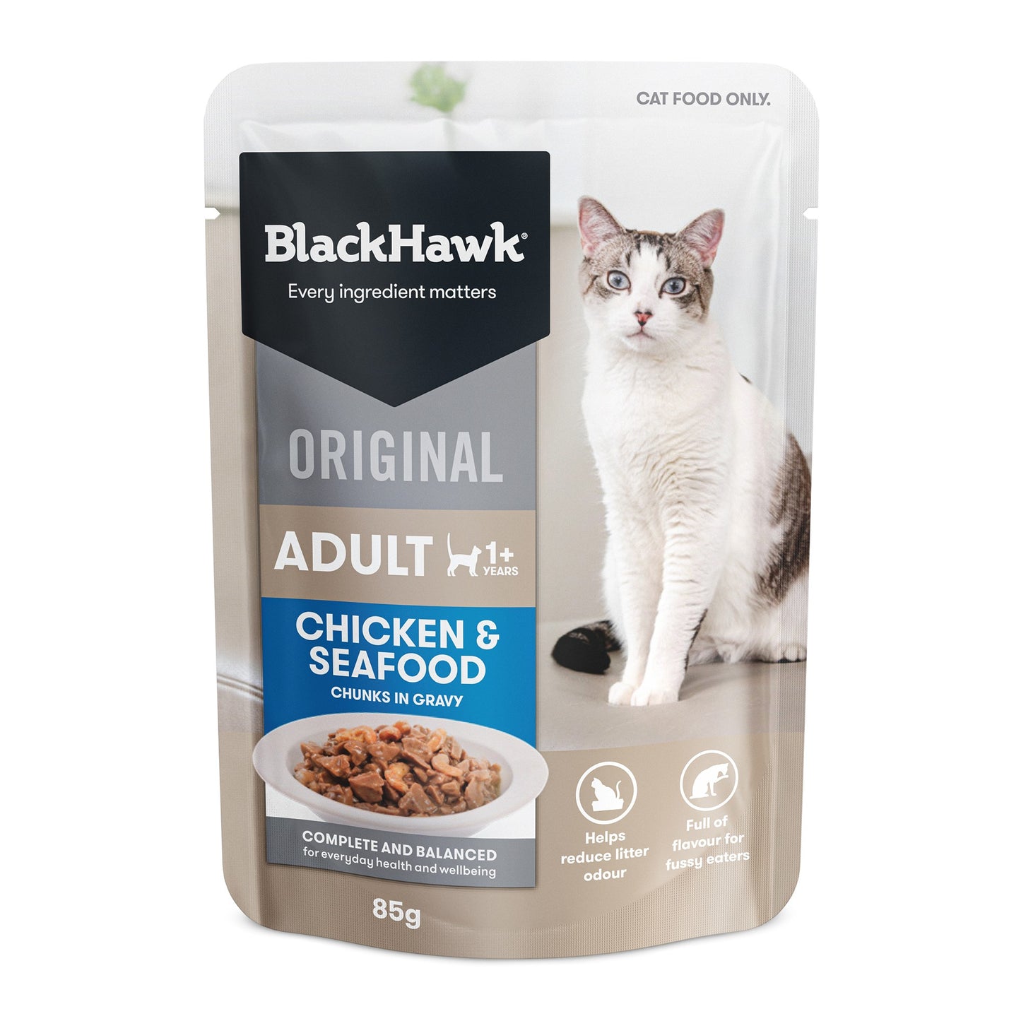 Black Hawk Original Chicken Seafood in Gravy Wet Cat Food