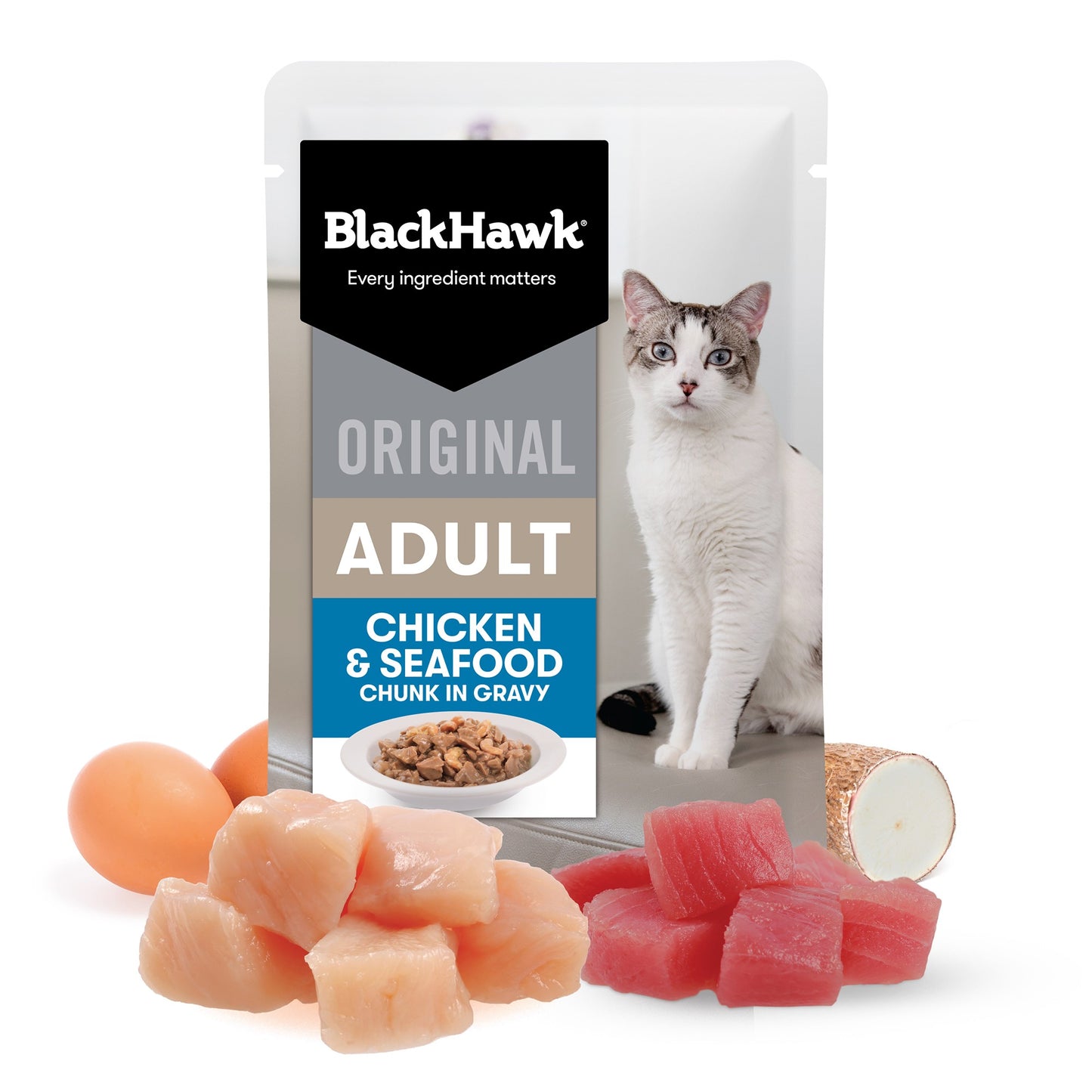 Black Hawk Original Chicken Seafood in Gravy Wet Cat Food