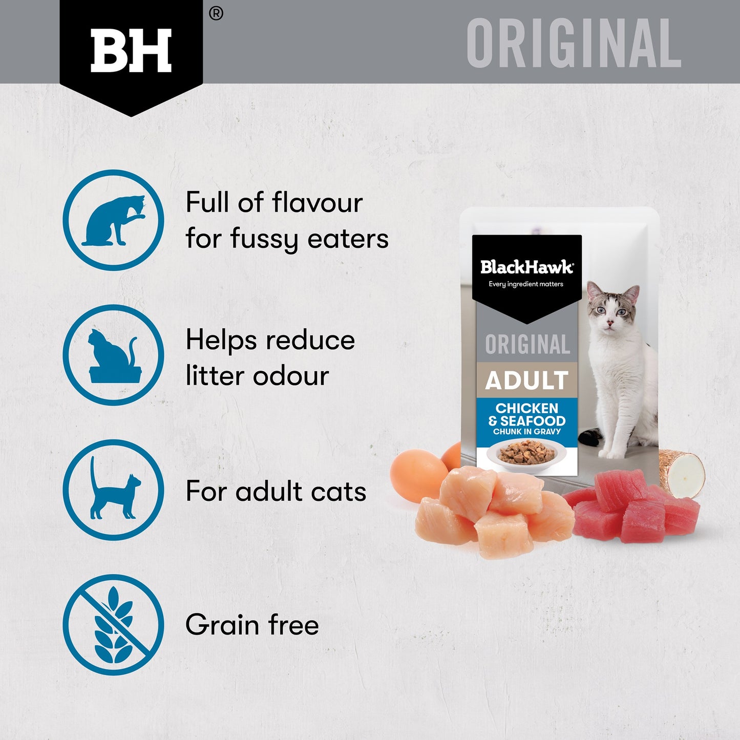 Black Hawk Original Chicken Seafood in Gravy Wet Cat Food