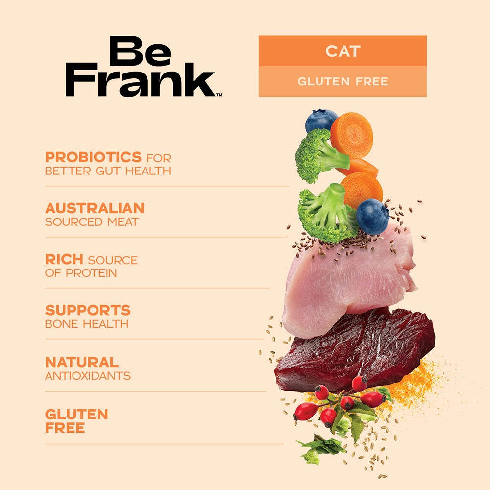 Be Frank Kangaroo & Turkey Dry Cat Food 3kg