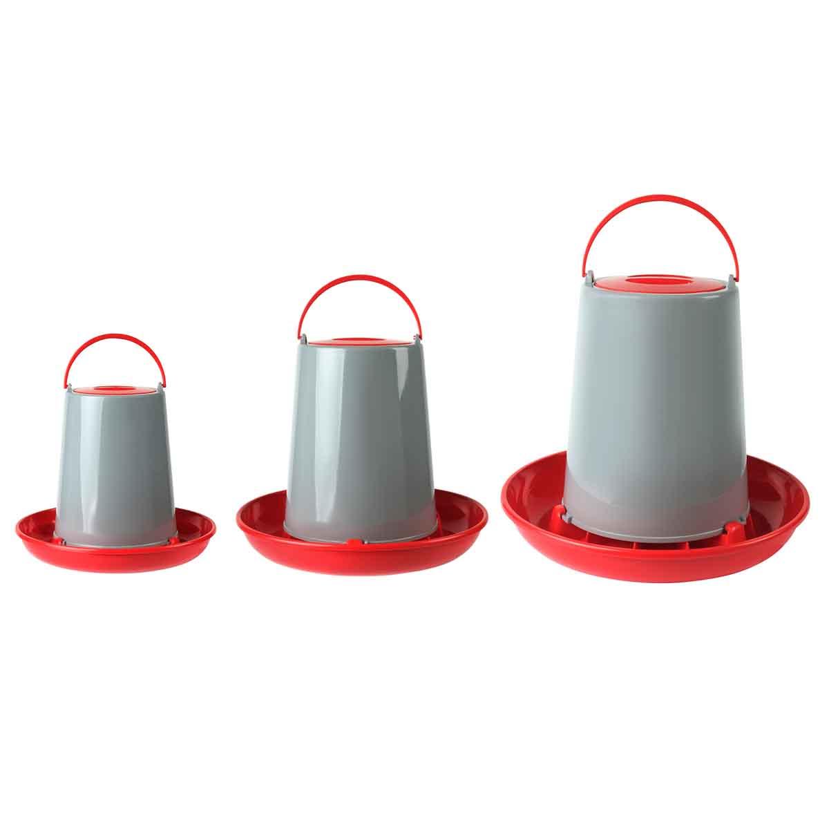 Lexi & Me Poultry Feeder Red & Grey