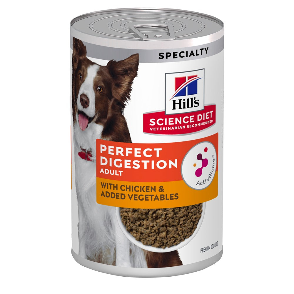 Hill's Science Diet Perfect Digestion Adult with Chicken & added Vegetables Canned Wet Dog Food 363g