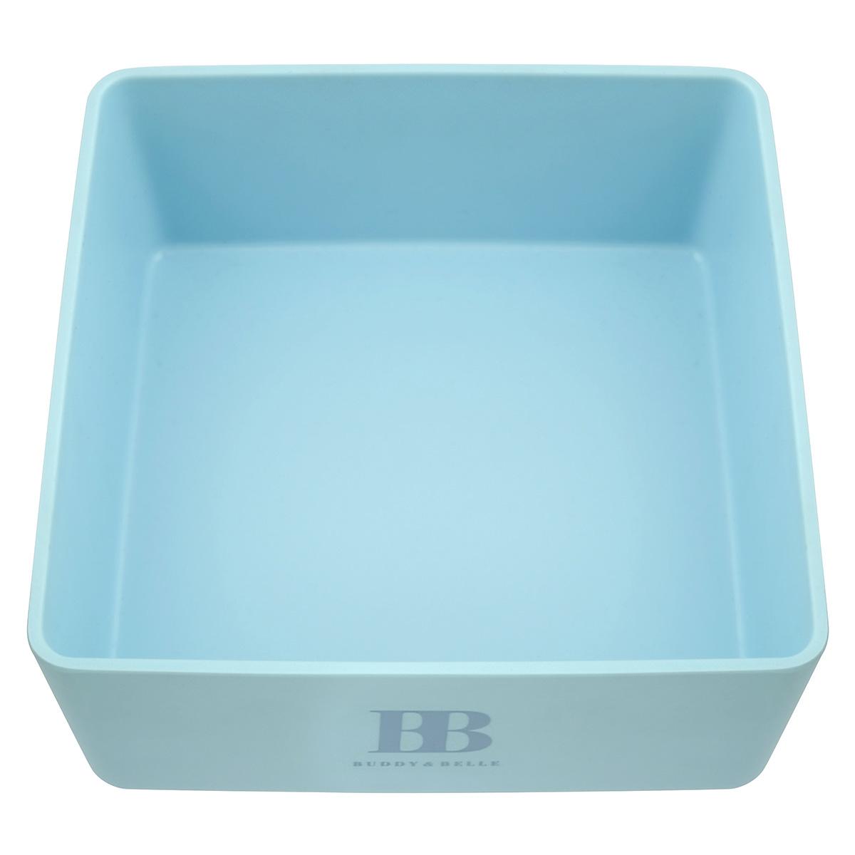 Buddy & Belle Square Pet Bowl Sea Blue Medium