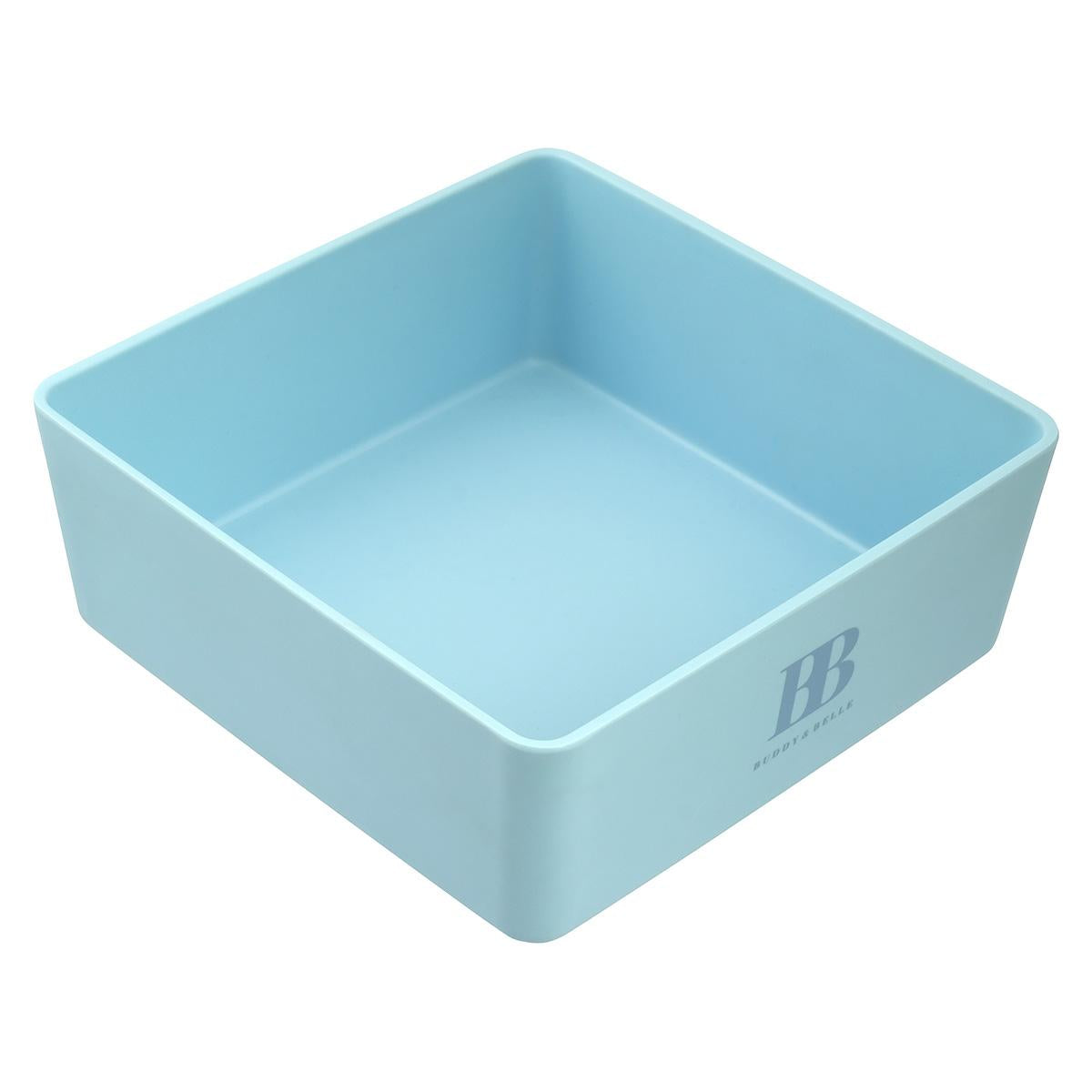 Buddy & Belle Square Pet Bowl Sea Blue Medium