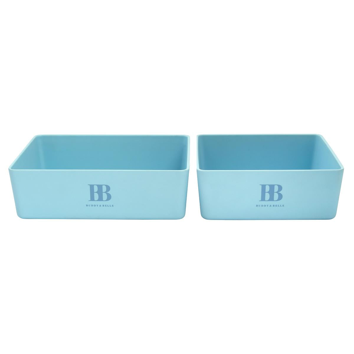 Buddy & Belle Square Pet Bowl Sea Blue Medium