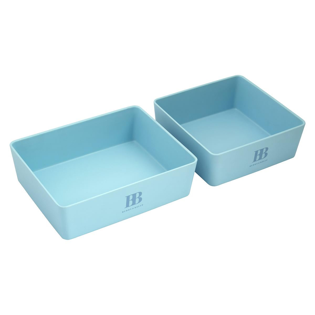 Buddy & Belle Square Pet Bowl Sea Blue Medium