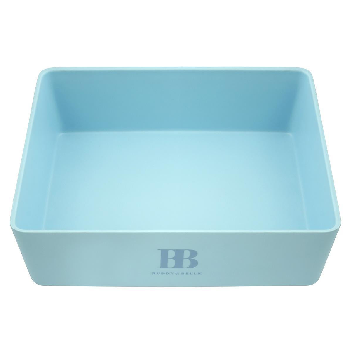 Buddy & Belle Rectangular Pet Bowl Sea Blue Large