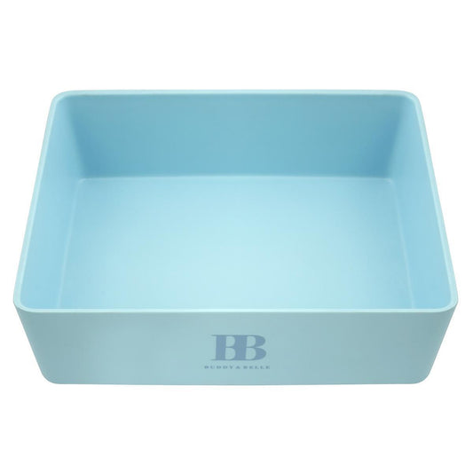 Buddy & Belle Rectangular Pet Bowl Sea Blue Large