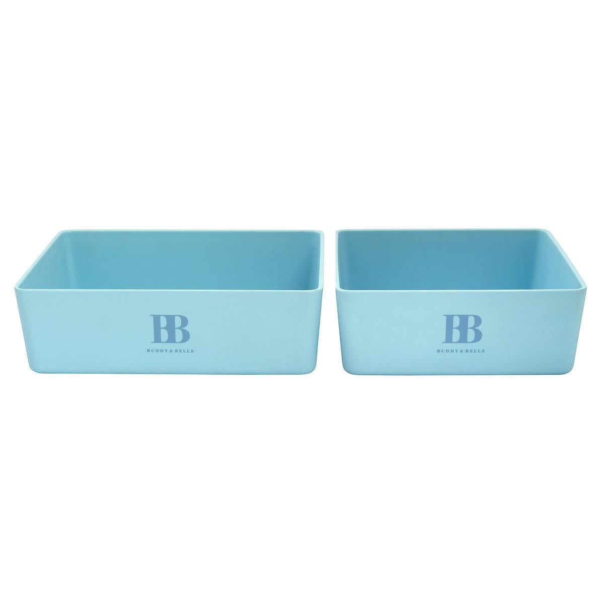 Buddy & Belle Rectangular Pet Bowl Sea Blue Large