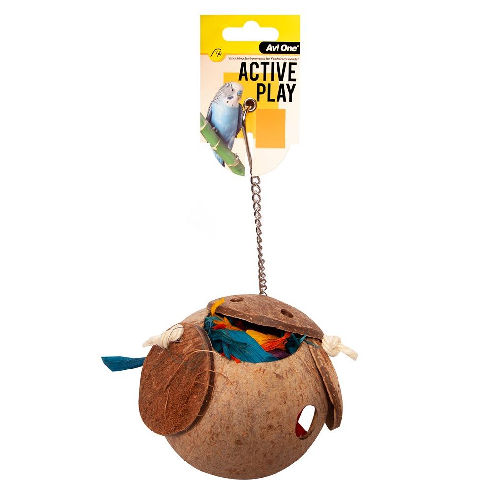 Avi One Coconut with Foraging Maize Bird Toy 27cm