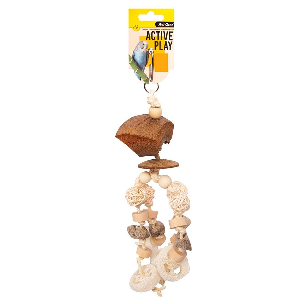 Avi One Pumice & Loofa with Rattan Balls Bird Toy 35cm