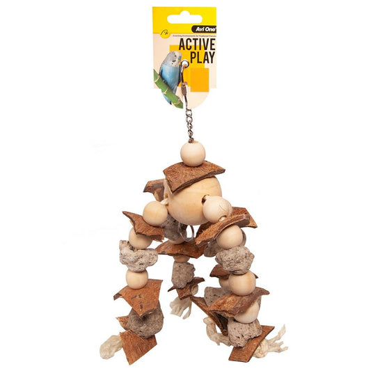 Avi One Pumice & Coconut with Wooden Balls Bird Toy 30cm