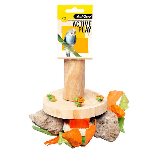 Avi One Wooden Wheel Crunch Perch Bird Toy 15cm