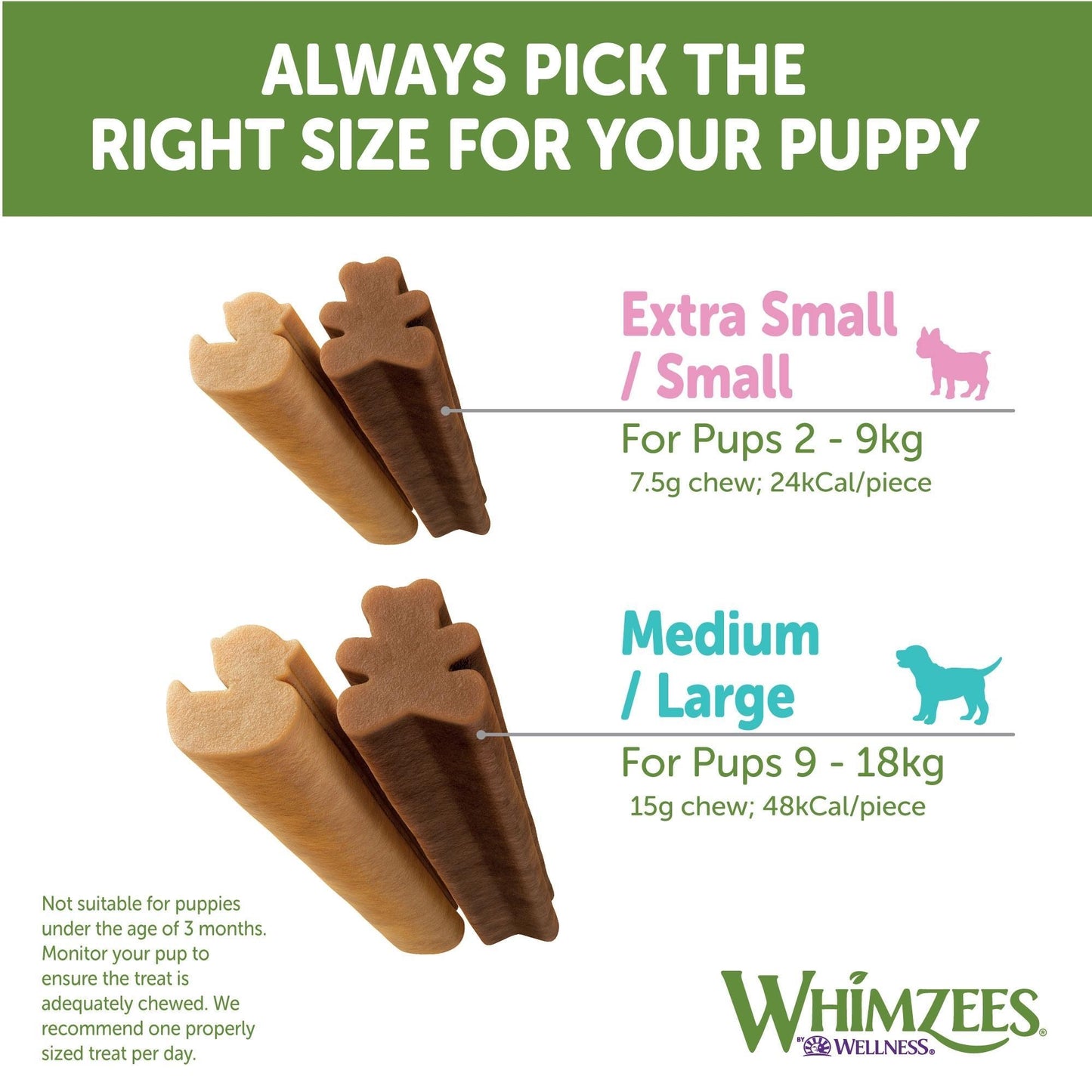 Whimzees Medium & Large Breed Puppy Dog Treats