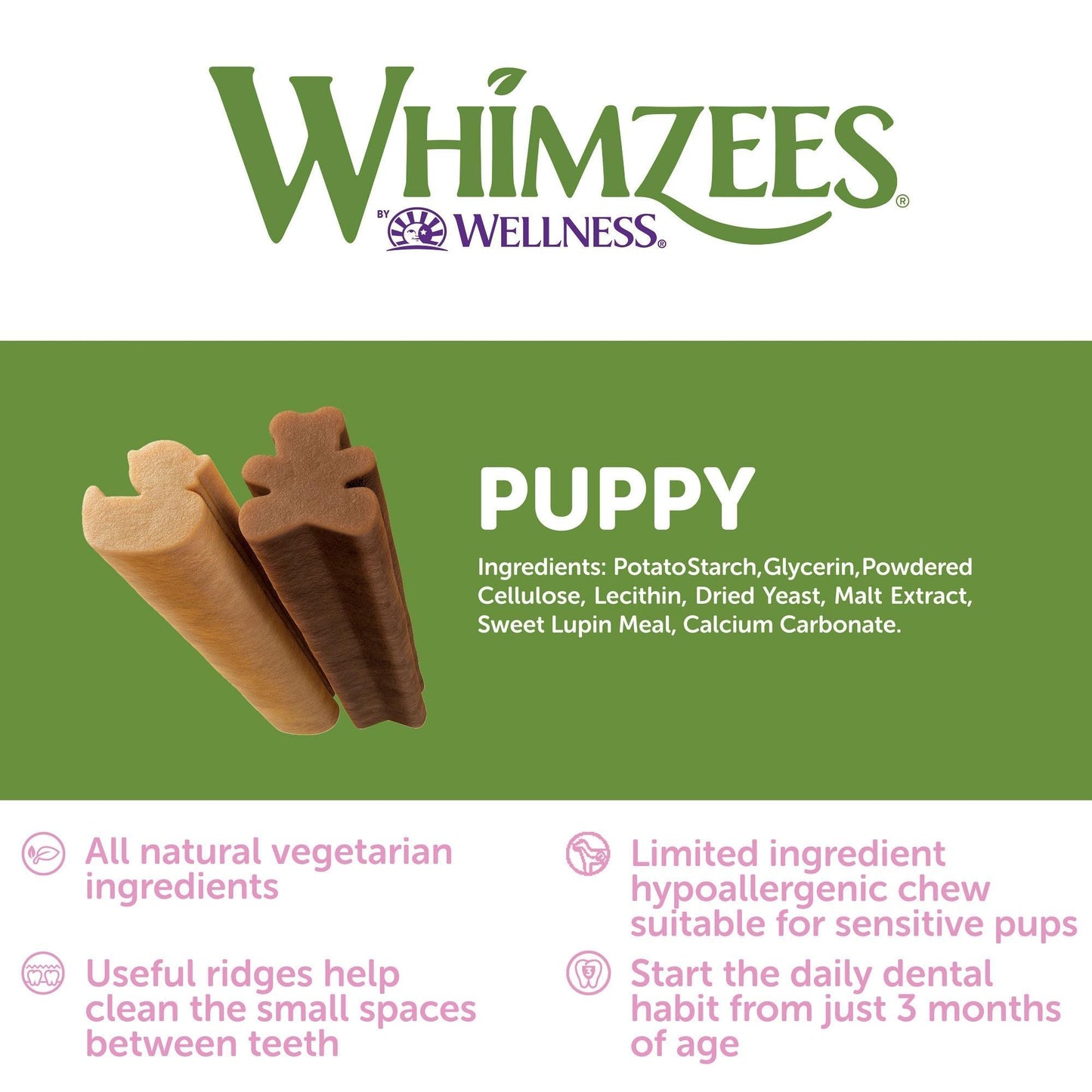 Whimzees Medium & Large Breed Puppy Dog Treats