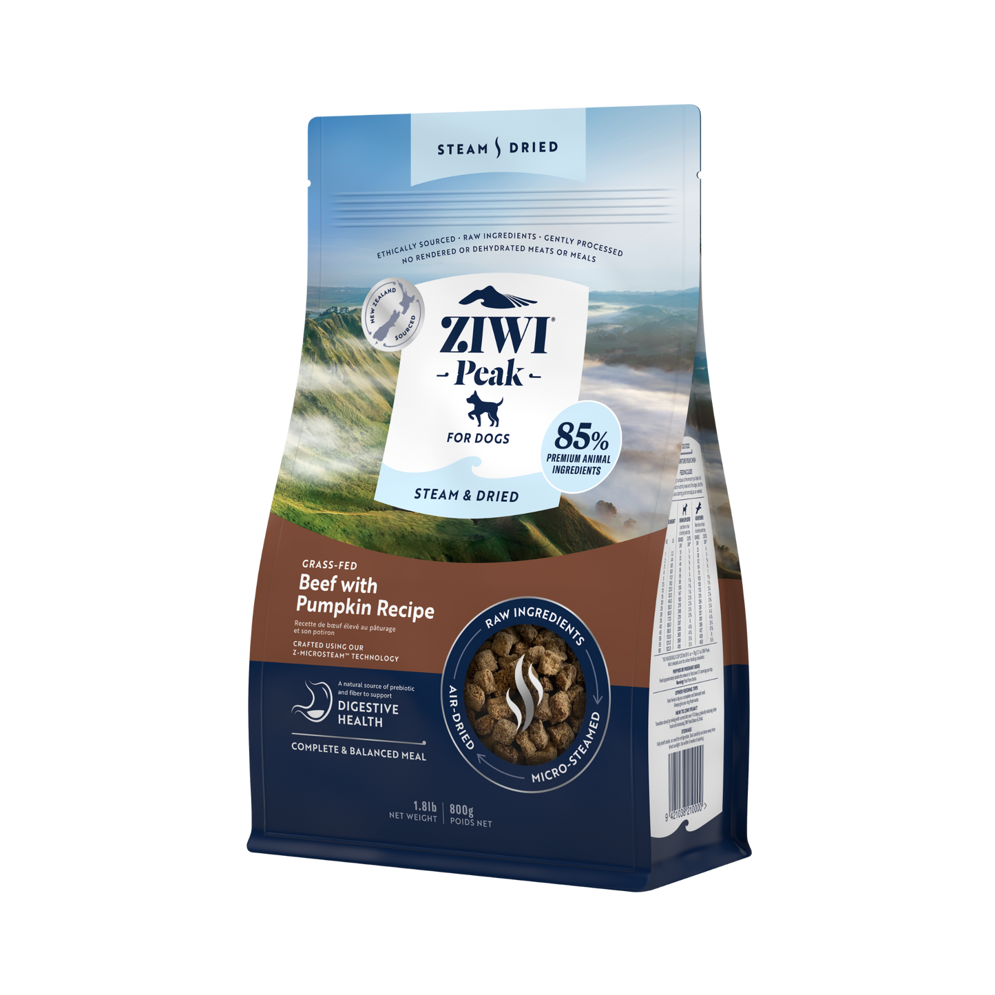 Ziwi Peak Steam & Dried Grass-fed Beef with Pumpkin Dry Dog Food