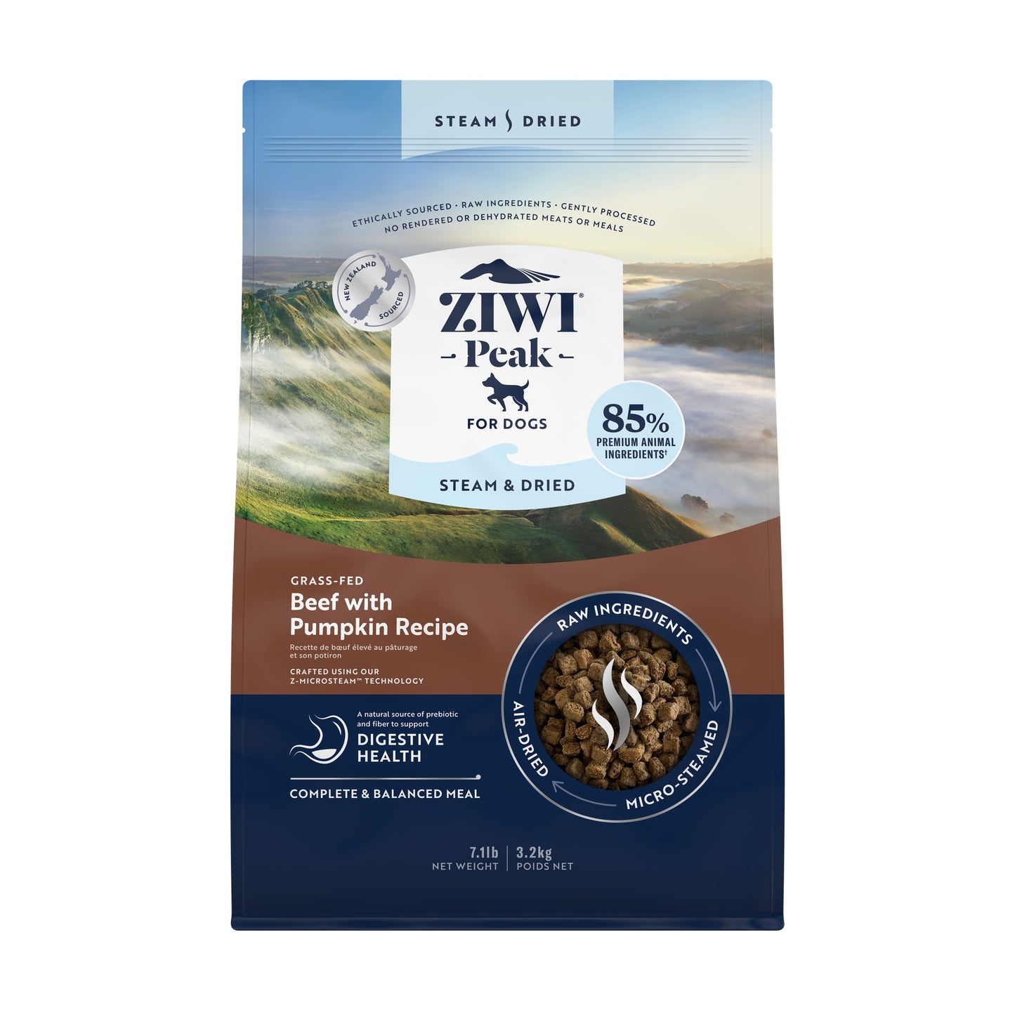 Ziwi Peak Steam & Dried Grass-fed Beef with Pumpkin Dry Dog Food