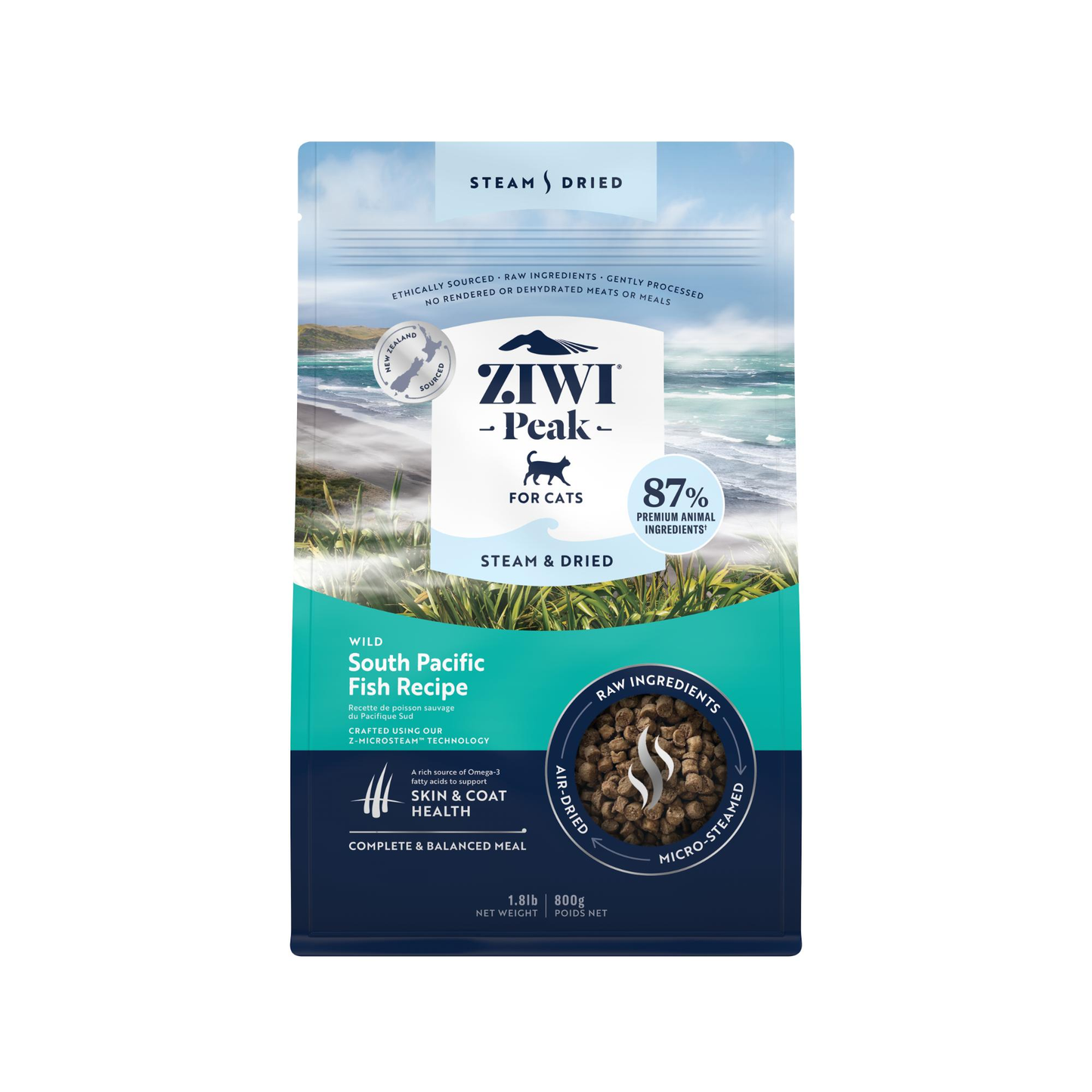 Ziwi Peak Steam & Dried Wild South Pacific Fish Dry Cat Food