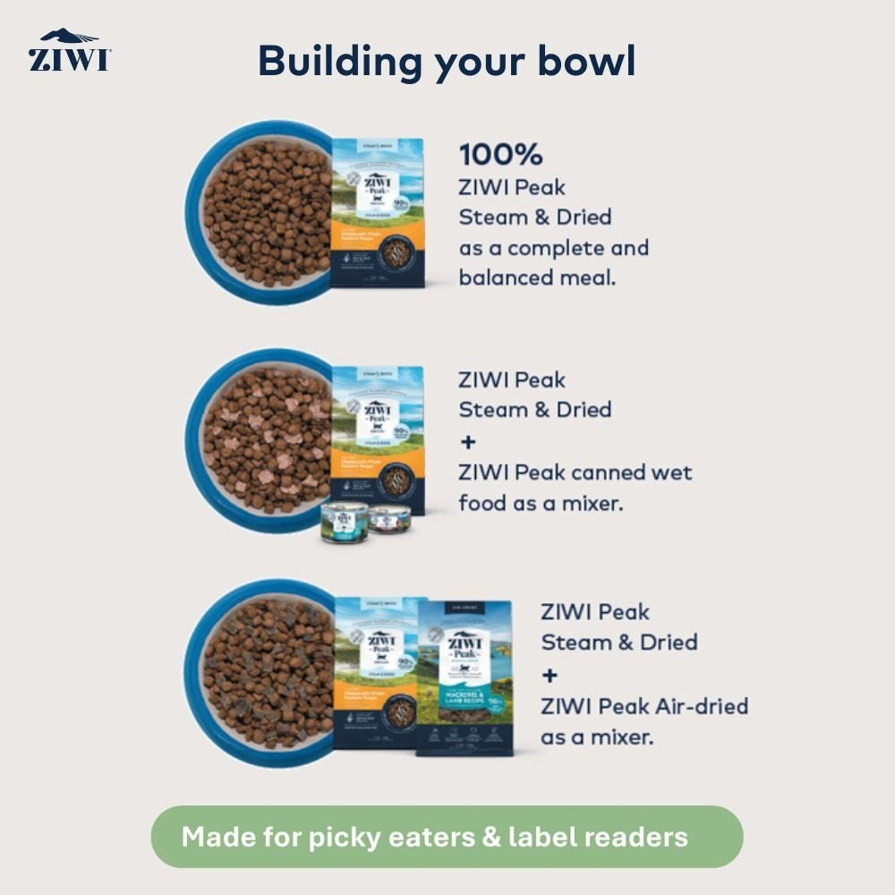 Ziwi Peak Steam & Dried Grass-fed Beef with Southern Blue Whiting Dry Cat Food