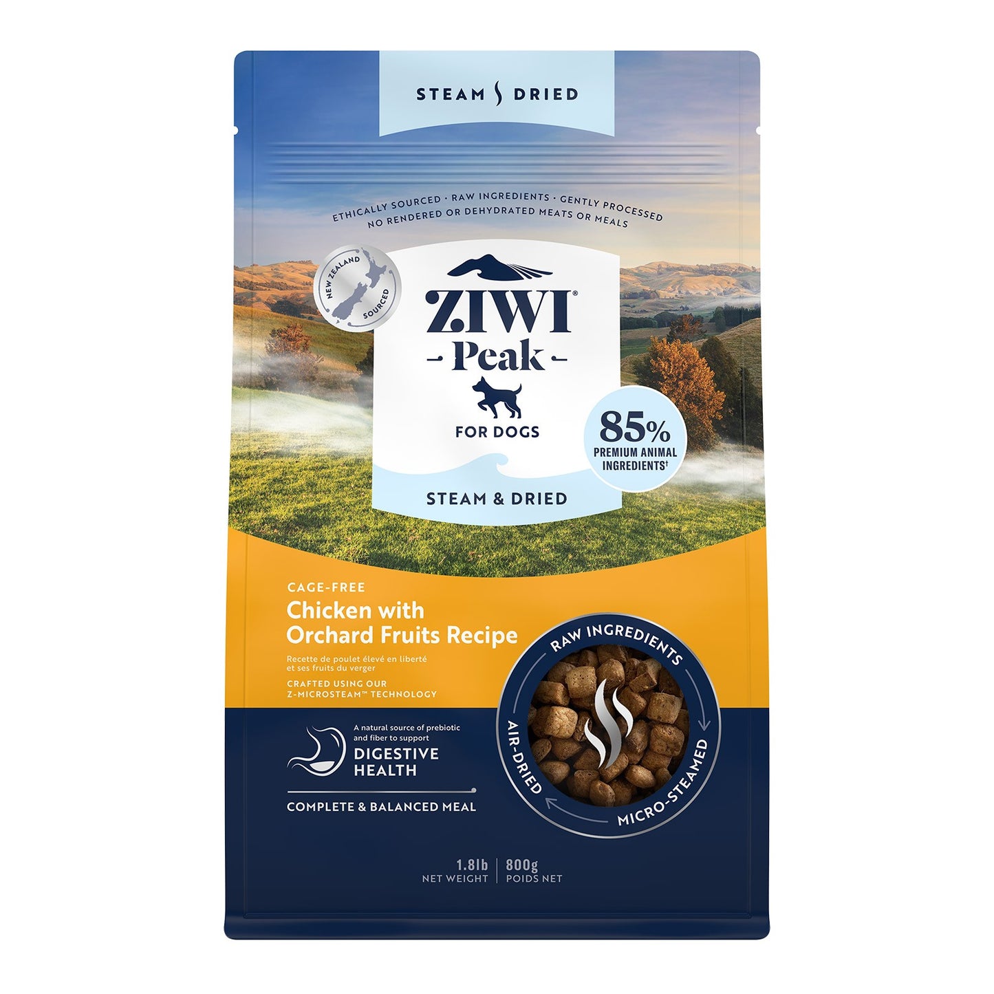 Ziwi Peak Steam & Dried Cage-free Chicken with Orchard Fruits Dry Dog Food