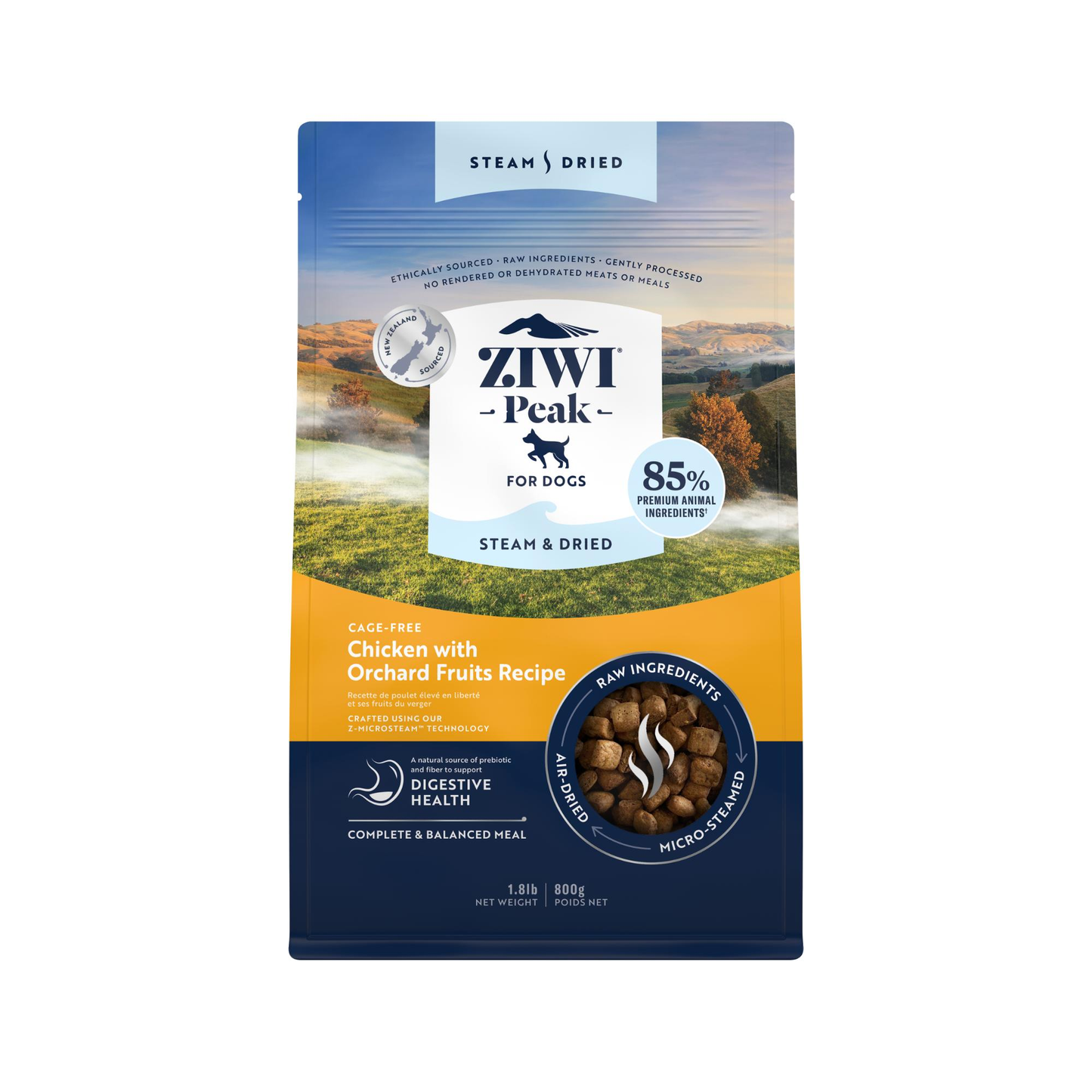 Ziwi Peak Steam & Dried Cage-free Chicken with Orchard Fruits Dry Dog Food