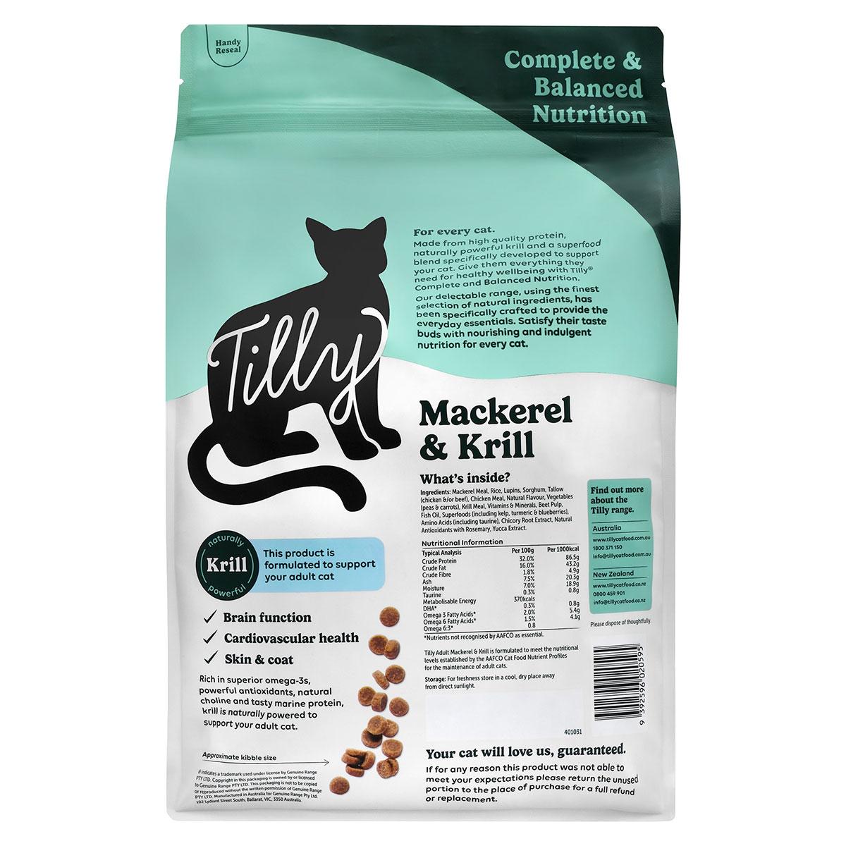 Tilly Adult Mackerel & Krill Dry Cat Food