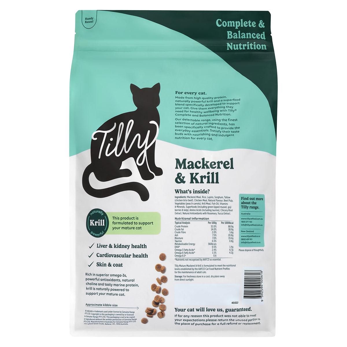 Tilly Mature Mackerel & Krill Dry Cat Food