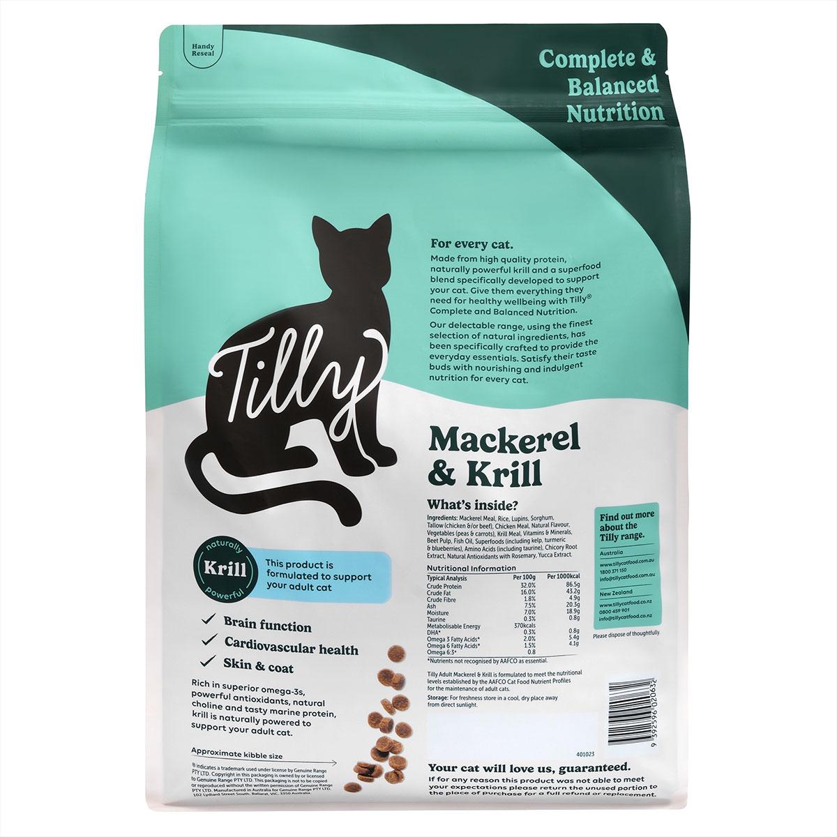 Tilly Adult Mackerel & Krill Dry Cat Food